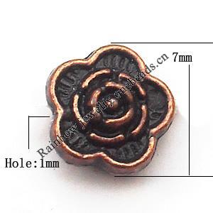 Flower Zinc Alloy Jewelry Findings Lead-free 7mm hole=1mm Sold per pkg of 1500