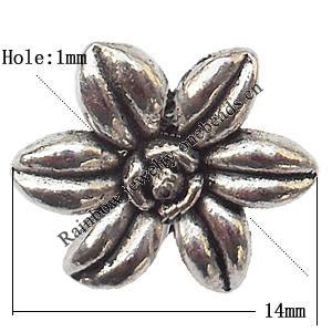 Flower Zinc Alloy Jewelry Findings Lead-free 14x6mm hole=1mm Sold per pkg of 500