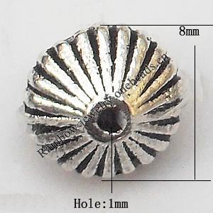 Coin Zinc Alloy Jewelry Findings Lead-free 8x5mm hole=1mm Sold per pkg of 1000
