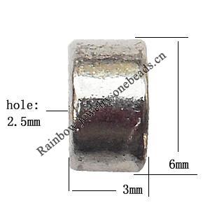 Zinc Alloy Jewelry Findings Lead-free 3x6mm hole=2.5mm Sold per pkg of 2000