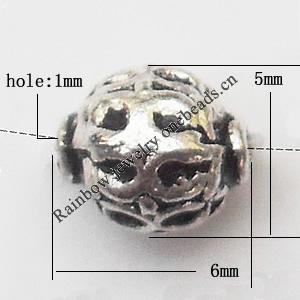 Flat Round Zinc Alloy Jewelry Findings Lead-free 6x5mm hole=1mm Sold per pkg of 1500