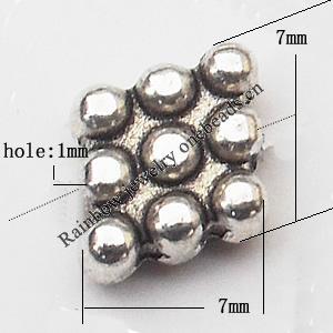 Diamond Zinc Alloy Jewelry Findings Lead-free 7x7mm hole=1mm Sold per pkg of 1000