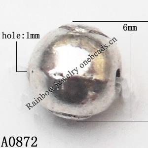 Round Zinc Alloy Jewelry Findings Lead-free 6mm hole=1mm Sold per pkg of 1500