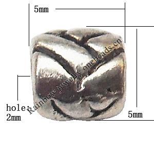 Zinc Alloy Jewelry Findings Lead-free 5x5mm hole=2mm Sold per pkg of 2000
