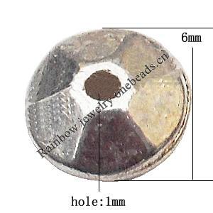 Coin Zinc Alloy Jewelry Findings Lead-free 6x3mm hole=1mm Sold per pkg of 3000