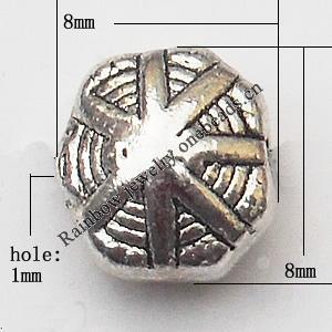 Twist Zinc Alloy Jewelry Findings Lead-free 8x8mm hole=1mm Sold per pkg of 1000