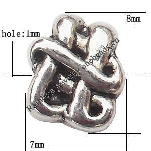 Nugget Zinc Alloy Jewelry Findings Lead-free 7x8mm hole=1mm Sold per pkg of 1000