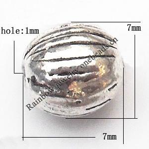 Drum Zinc Alloy Jewelry Findings Lead-free 7x7mm hole=1mm Sold per pkg of 800