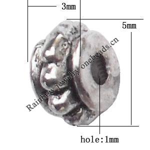 Zinc Alloy Jewelry Findings Lead-free 5x3mm hole=1mm Sold per pkg of 3000