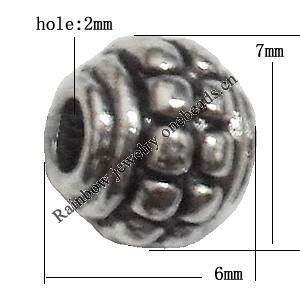 Zinc Alloy Jewelry Findings Lead-free 6x7mm hole=2mm Sold per pkg of 1000