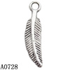 Zinc Alloy Jewelry Findings Lead-free, Pendant Leaf 5x21mm hole=1mm Sold per pkg of 1500