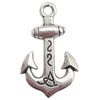 Pendant. Fashion Zinc Alloy jewelry findings. Anchor 33x20mm. Sold by Bag