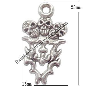 Zinc Alloy Jewelry Findings Lead-free, Pendant 15x23mm hole=2mm Sold per pkg of 300