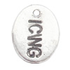 Zinc Alloy Jewelry Findings Lead-free, Pendant Flat Oval 7x9mm hole=0.5mm Sold per pkg of 5000