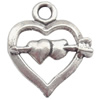 Zinc Alloy Jewelry Findings Lead-free, Pendant Heart 20x24mm hole=3mm Sold per pkg of 500