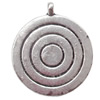 Zinc Alloy Jewelry Findings Lead-free, Pendant Flat Round 24x27x1.5mm hole=2mm Sold per pkg of 250