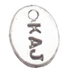 Zinc Alloy Jewelry Findings Lead-free, Pendant Flat Oval 0.5x7x9mm hole=1mm Sold per pkg of 5000