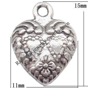 Zinc Alloy Jewelry Findings Lead-free, Pendant 2x11x15mm hole=1.5mm Sold per pkg of 1000