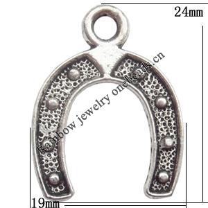 Zinc Alloy Jewelry Findings Lead-free, Pendant 19x24mm hole=3mm Sold per pkg of 300