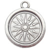 Zinc Alloy Jewelry Findings Lead-free, Pendant Flat Round 22x27mm hole=2.5mm Sold per pkg of 200