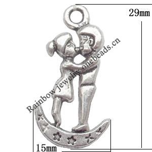 Zinc Alloy Jewelry Findings Lead-free, Pendant 29x15mm hole=2.5mm Sold per pkg of 500