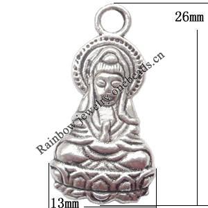 Zinc Alloy Jewelry Findings Lead-free, Pendant 13x26mm hole=2.5mm Sold per pkg of 500