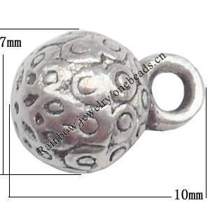 Zinc Alloy Jewelry Findings Lead-free, Pendant Round 10x7mm hole=1.5mm Sold per pkg of 1000