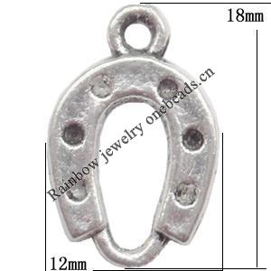 Zinc Alloy Jewelry Findings Lead-free, Pendant 12x18mm hole=1.5mm Sold per pkg of 700