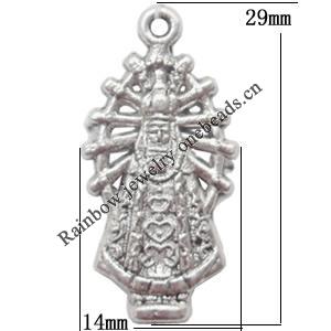 Zinc Alloy Jewelry Findings  Lead-free, Pendant 14x29mm hole=1.5mm Sold per pkg of 300