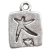 Zinc Alloy Jewelry Findings  Lead-free, Pendant Square 11x14mm hole=1mm Sold per pkg of 1000