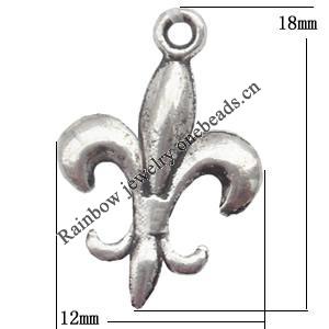 Zinc Alloy Jewelry Findings  Lead-free, Pendant 12x18mm hole=1mm Sold per pkg of 800