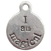 Zinc Alloy Jewelry Findings  Lead-free, Pendant Flat Round 15x19mm hole=2mm Sold per pkg of 700