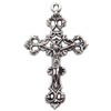 Zinc Alloy Jewelry Findings  Lead-free, Pendant Cross 36x44mm hole=2mm Sold per pkg of 200