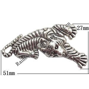 Zinc Alloy Jewelry Findings  Lead-free, Pendant Animal 27x51mm hole=3mm Sold per pkg of 100