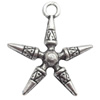 Zinc Alloy Jewelry Findings  Lead-free, Pendant Star 25x28mm hole=3mm Sold per pkg of 400