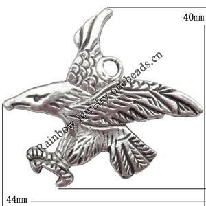 Zinc Alloy Jewelry Findings  Lead-free, Pendant Animal 44x40mm hole=4mm Sold per pkg of 70