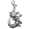 Zinc Alloy Jewelry Findings  Lead-free, Pendant Animal 18x35mm hole=2mm Sold per pkg of 500