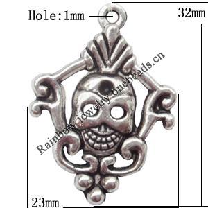 Zinc Alloy Jewelry Findings  Lead-free, Pendant 23x32mm hole=1mm Sold per pkg of 500