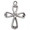 Zinc Alloy Jewelry Findings  Lead-free, Pendant Cross 17x22mm hole=1.2mm Sold per pkg of 500