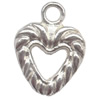 Zinc Alloy Jewelry Findings  Lead-free, Pendant Hollow Heart 10x13mm hole=2mm Sold per pkg of 1000