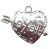 Zinc Alloy Jewelry Findings  Lead-free, Pendant Heart 34x29mm hole=3mm Sold per pkg of 200