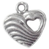 Zinc Alloy Jewelry Findings  Lead-free, Pendant Heart 12x13mm hole=1.5mm Sold per pkg of 800