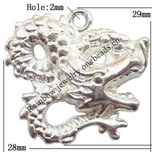 Zinc Alloy Jewelry Findings  Lead-free, Pendant Animal 29x28mm hole=2mm Sold per pkg of 150