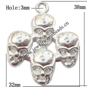Zinc Alloy Jewelry Findings  Lead-free, Pendant 138x32mm hole=3mm Sold per pkg of 100