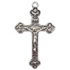 Zinc Alloy Jewelry Findings  Lead-free, Pendant Cross 23x39mm hole=1mm Sold per pkg of 300