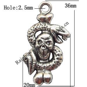 Zinc Alloy Jewelry Findings Lead-free, Pendant 36x20mm hole=2.5mm Sold per pkg of 200