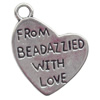 Pendant  Lead-Free Zinc Alloy Jewelry Findings Heart 16x22mm hole=2mm，Sold per pkg of 600