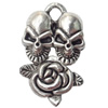 Pendant  Lead-Free Zinc Alloy Jewelry Findings Skeleton 21x35mm hole=3mm，Sold per pkg of 200