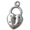 Pendant  Lead-Free Zinc Alloy Jewelry Findings Heart 11x20mm hole=1mm，Sold per pkg of 600