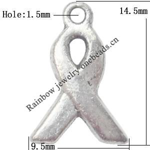 Pendant  Lead-Free Zinc Alloy Jewelry Findings 14.5x9.5mm hole=1mm，Sold per pkg of 1500